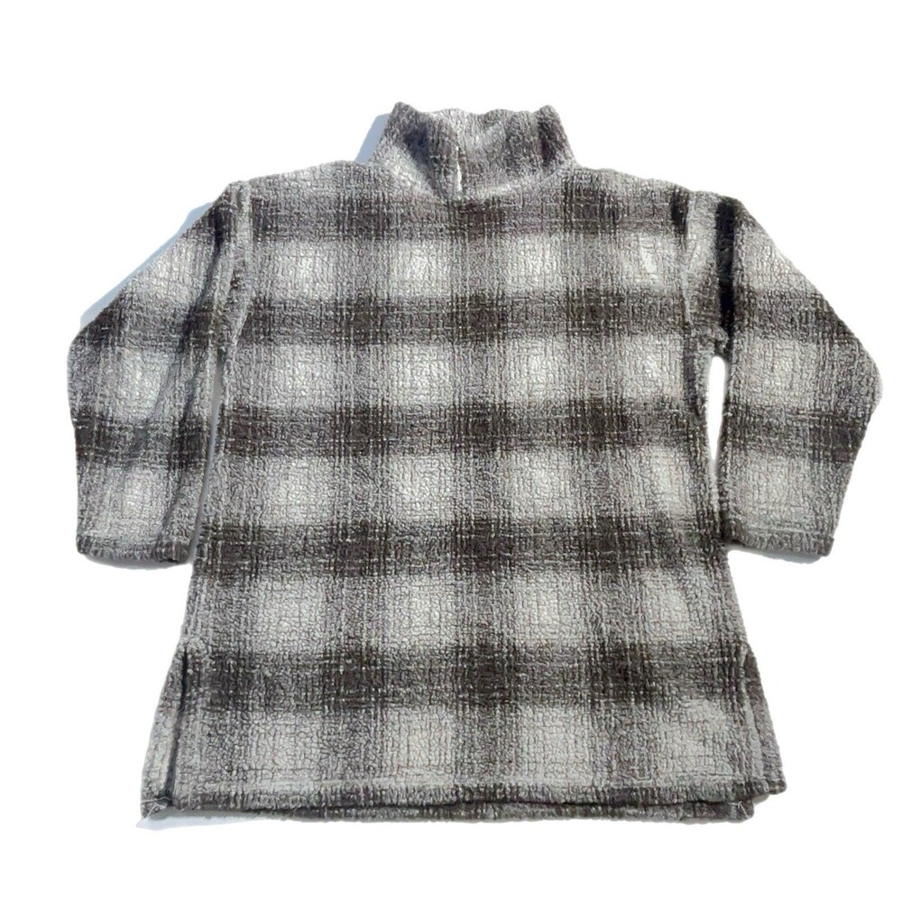 Runway Plaid Fleece Pull Over Sweater
